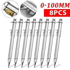 캘리퍼스 볼펜 측정 범위 정밀 0-100mm 도구 휴대용 문구류, 8PCS Black, 1세트, China Mainland