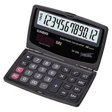 CASIO 卡西歐 SX-220 計算機 12位數 國家考試專用機 摺疊設計 獨立記憶體, 1個