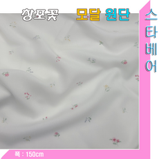 스타베어 모달원단(꽃무늬/캐릭터)부드럽고 편안한 웰빙소재.실크느낌, 백아이보리, 1개, 창포꽃