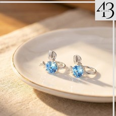 麋鹿造型水晶耳環 925銀飾 無耳洞設計