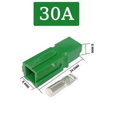 앤더슨 단극 플러그 지게차 해양 전원 커넥터 전기 동력 차량 광발전 시스템용 30A 600V 10 개 20 100, 05 Green_03 100PCS