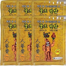 골드 인삼 건강 패드, 25개입, 6개