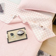 수스존 양면 순면100 사계절용 극세사 침대패드 베개커버 세트 먼지없는 프리미엄 이불패드, 극세사핑크