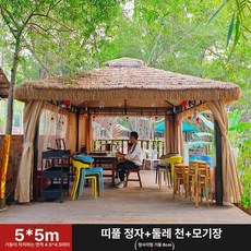 워리픽 방가로 야외 테라스 쉼터 바베큐장 정원, 고급형 5x5 8cm 기둥 포함 C