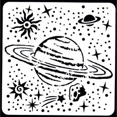 ST-CU1-0071 宇宙星空簍空模板 蝶古巴特DIY繪畫塗鴉模板, 1個