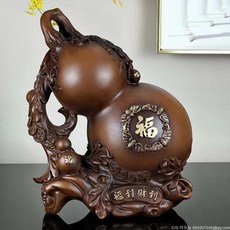 라오농 레드애플 저금통 라지 초대형 거실 크리에이티브 레진 저금통 풍수보평안세팅 선물+2d506LL, 큰 통나무 호리병박, 1개