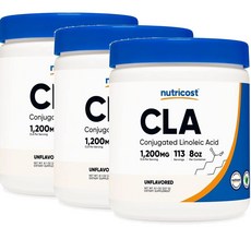 뉴트리코스트 씨엘에이 공액리놀레산 1200mg 파우더 Nutricost CLA, 분말, 227g, 3개