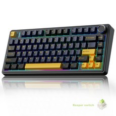 AULA F75 75% 무선 식 키보드 핫스왑 가능 크리미 키보드 프리루브드 리니어 스위치 트리 모델 RGB 게이밍, Cool Bla