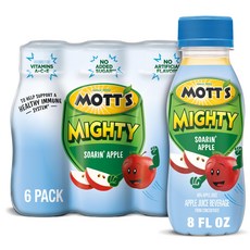 모츠 마이티 소어링 사과 주스 음료 236.6mL 병 6개 팩 Mott's Mighty Soarin' Apple Juice Drink 8 Fl Oz Bottles 6 Pac, 236ml