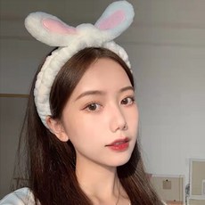 토끼 세안 헤어 머리 극세사 [4종 샤워 세수 머리띠 헤어밴드 캐릭터 세안용 세면 귀여운 세안밴드], 핑크, 핑크
