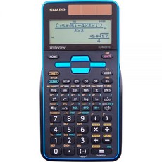 Sharp Calculators EL-W535TGBBL 16자리 공학용 계산기 WriteView 포함 4라인 디스플레이 배터리 및 태양열 하이브리드 전원 LCD 블랙 &