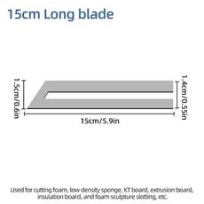 전기 가열 나이프 커터 블레이드 직선형 굽힘 슬롯 도구 (핫 머신 액세서리용) 아크/삽/날카로운 모양, 08 15cm Long Blade