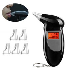 디지털 알코올 호흡 테스터 백라이트 LCD 디스플레이 측정기 홈 파티 사용 음주 운전 분석기, default, 1개