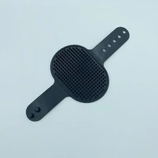 쿠쿠스토어 반려동물 목욕 마사지 장갑 실리콘 부드러운 빗살로 피부에 손상을 주지 않으며 고양이와 강아, 01 black