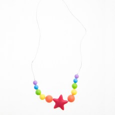 美國Gems of Love串鍊固齒器 - 時尚姊姊項鍊，安全無毒，舒緩長牙不適，寶寶手部訓練玩具, 1個, 柔美顏色, 項鍊