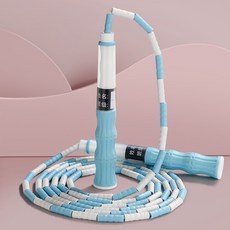 B.W. BABY 竹節跳繩 兒童跳繩 串珠跳繩 可調長度, 藍色, 1個