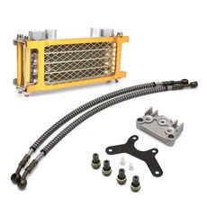 오일 쿨러 라디에이터 오토바이 냉각 원숭이 가와사키 예비 부품 먼지 자전거 모토 크로스, 1개, 10. Gold 125cc 140cc