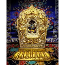 忿怒蓮師金剛盔甲 佛龕 藏密 蓮師 巖傳 息除傳染病毒 障難 大威力 殊勝精工 真金箔 金雙龍 摩尼寶
