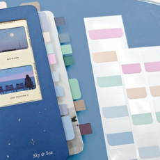 포스트잇 북마크 인덱스 재접착 투명 인덱스 정리용 페이지 색상 필기감