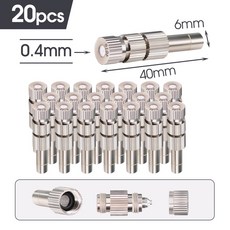 온실용 정원 미스트 깍지 급수 시스템 흰색 PE 호스 피팅 저압 스프레이 헤드 필터 내장 1/4 인치 6mm, [12] L-0.4mmx20PCS-Nollze