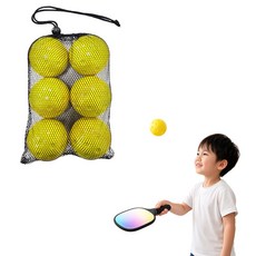 PU靜音匹克球 6入裝, 黃色, 1個, 6個裝