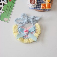 팝 마트 베이비 멜리 포켓 친구 인형 옷 10cm 면화 턱받이 13cm 자체적으로 비판적인 곰, 옐로우 넥 케이프