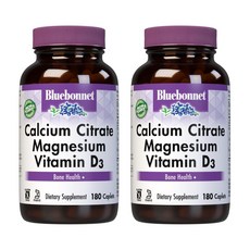 Bluebonnet 檸檬酸鈣鎂維他命D3綜合錠, 180錠, 2罐