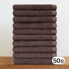 쉬라즈리빙 더소프트 업소용 다용도 미용타월 90g, 50개, 갈색