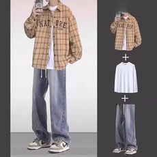 코르티스 LP 엘피판Outside 미니1집 샌드 (포카동봉) The Lines Color, xl, 3피스 카키 셔츠+긴팔+데님 팬츠 라이트블루