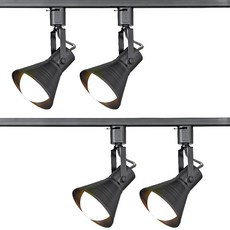 나팔 레일 조명 등기구, 4개, 블랙