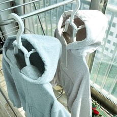일본 코쿠보 후드티 옷걸이 건조 정리, 2개, 화이트