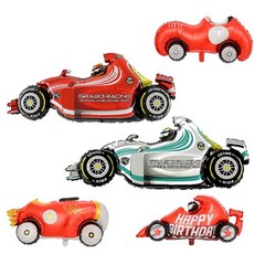 스포츠카 은박 모음 모음 풍선 어린이날 생일 파티 멋진 장식 축제 데코 아이생일 돌잔치 백일 레이싱카, 1개, 생일레이싱