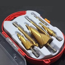 전문가용 티타늄코팅 임팩 드라이버 육각 나선형 홀쏘 스텝드릴비트 6종세트, 단품, 1개