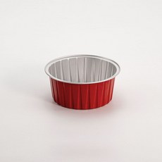 布丁杯 慕斯杯 圓形蛋糕盒 彩色錫箔杯 空氣炸鍋適用 烘焙盒, 古典紅, 1個