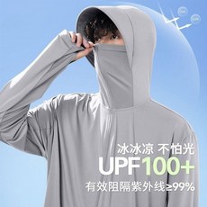 男夏季冰絲網眼防曬衣 連帽寬鬆長袖速乾透氣休閒外套