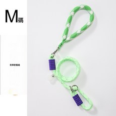 DFMEI 新款狗狗一體式p繩p鏈創意多巴胺手柄夜光狗繩防爆衝寵物用品, 1個, 草綠色