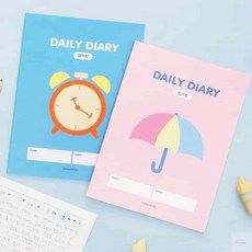 온지니엘 일기장3권 좁은칸 120g 고학년일기장, 블루세트