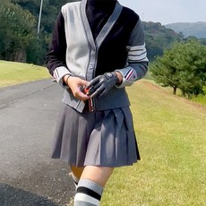 투솜 여성골프가디건 여자골프가디건 배색 TB 가디건 봄가을 니트가디건 고퀄리티 브이넥 가디건