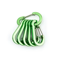 6/12pcs 야외 캠핑 멀티 도구 등산 버클 철강 작은 Carabiner 낚시 액세서리 Dropshipping, 04 6pcs Green