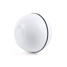 約翰家庭百貨 智能自動滾動逗貓球 USB充電LED發光球 逗貓棒 逗貓器貓狗遊戲電動球, 1個, 白