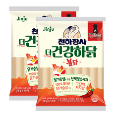 진주햄 천하장사 더 건강하닭 불닭소시지 닭가슴살 단백질 소세지, 448g, 2개