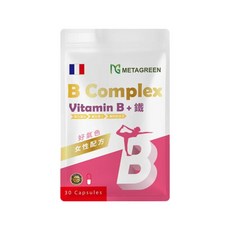 元綠生技 B群 鐵複方 女性配方 活力補給 紅潤好氣色, 1個, 30顆