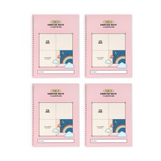 인디고어린이 초등 수학 풀이 노트 - 학교생활 (4분할 모눈 스프링), 4개, 핑크