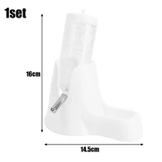 스탠드 홀더가있는 작은 동물 플라스틱 물병 햄스터 기니피그 토끼를위한 음식 그릇이있는 방수 애완, 1개