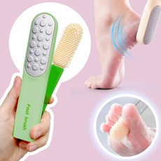 깔끔더하기 양면 발각질 제거기 풋파일 브러쉬, 1개, 그린