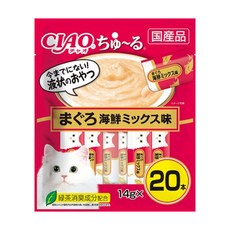 이나바 차오 츄르 고양이 간식, 혼합맛(참치/해산물), 280g, 1개