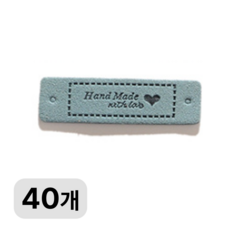 수제 PU 가죽 라벨 가방 모자 스카프 DIY 장식용 라벨, 40개, 민트