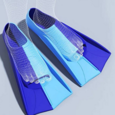 수영 오리발 훈련용 훈련 물놀이 수영 숏핀 실리콘 초보자 성인 강습용 수영발 용품 용수 보조, 블루+민트