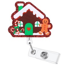 It Only Goes to Ten 재미있는 간호사 배지 릴 접이식 ID 카드 의료 홀더 악어 클립 포함 RN CNA ER ED 정신과 소아 통증 관리 종양학 1차 진료 NP, Gingerbread House