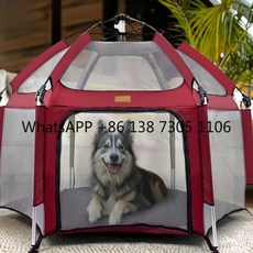 빨간색 실내외 겸용 접이식 빠른 설치 통기성 놀이 울타리 애완동물 텐트, 1개, 1. 하얀색